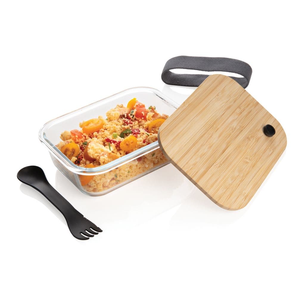Lunchlåda i glas med bambulock – miniatyr 2