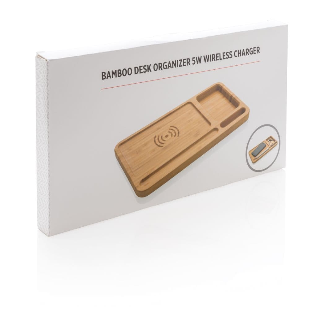 Bambu skrivbordsorganisatör 5W trådlös laddare – miniatyr 4