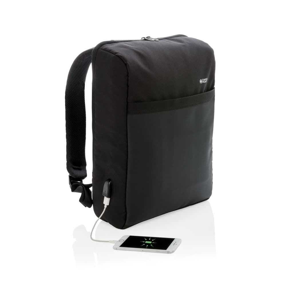 Swiss Peak 15' stöldskyddad RFID & USB-ryggsäck, PVC-fri – miniatyr 2