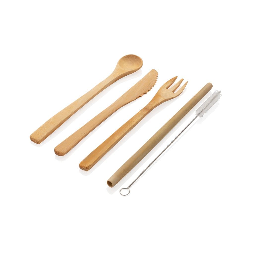 Återanvändningsbart bestick-set i bambu – thumbnail 5