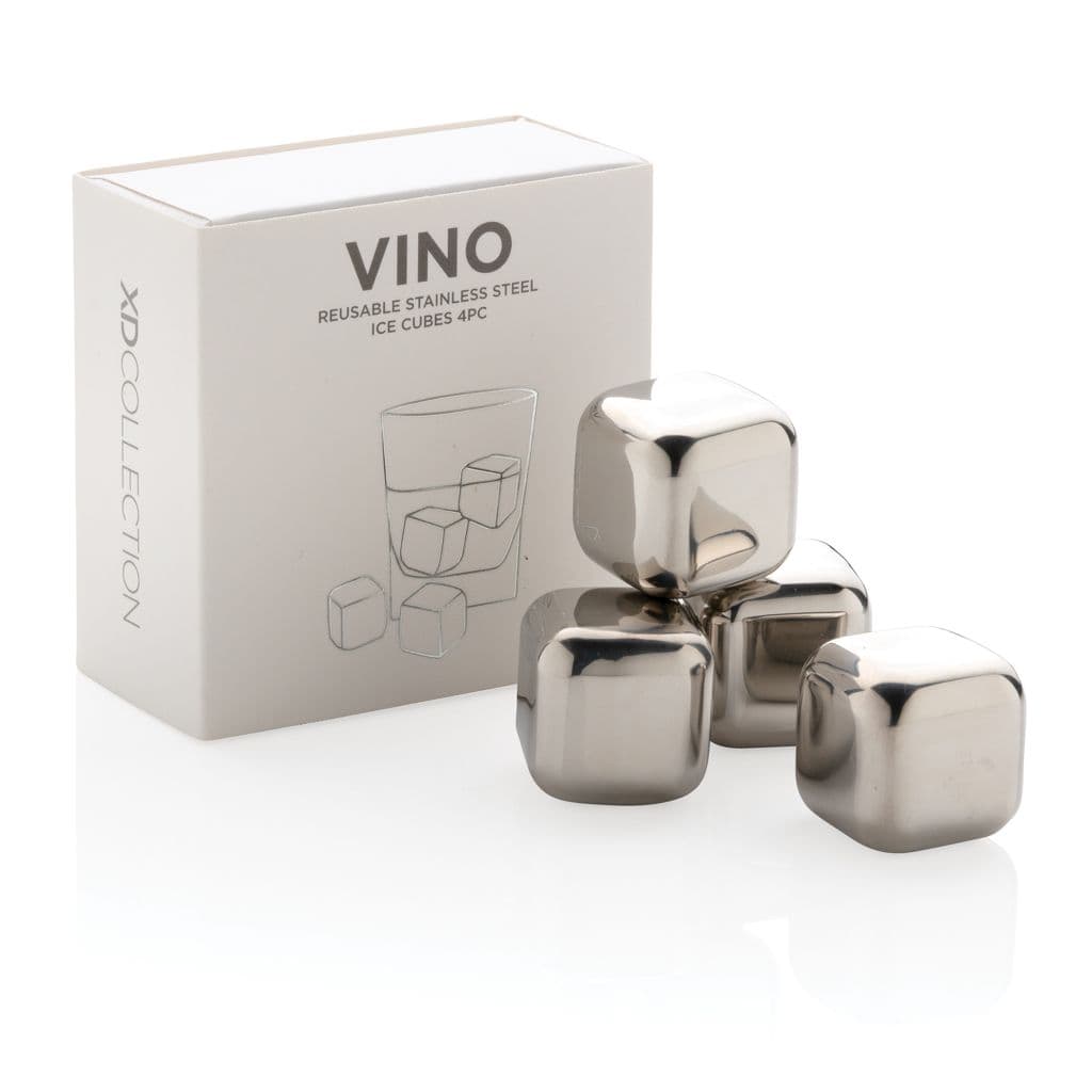 Återanvändningsbara stainless steel isbitar 4st – thumbnail 5