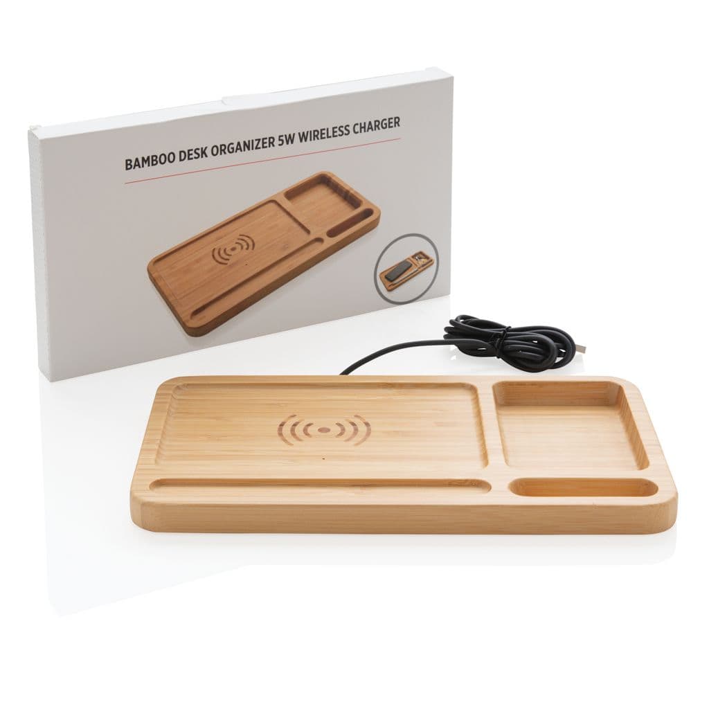 Bambu skrivbordsorganisatör 5W trådlös laddare – miniatyr 5
