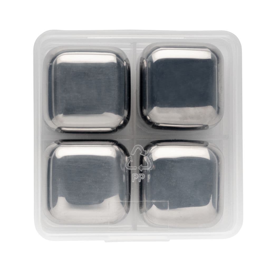 Återanvändningsbara stainless steel isbitar 4st – thumbnail 4