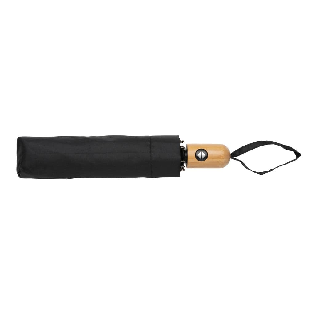 21' Impact Aware™ RPET 190T automatiskt bambu paraply – thumbnail 5