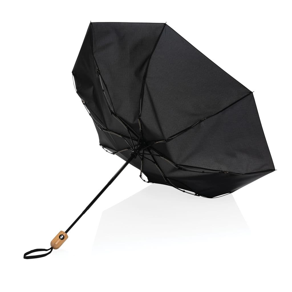21' Impact Aware™ RPET 190T automatiskt bambu paraply – thumbnail 3