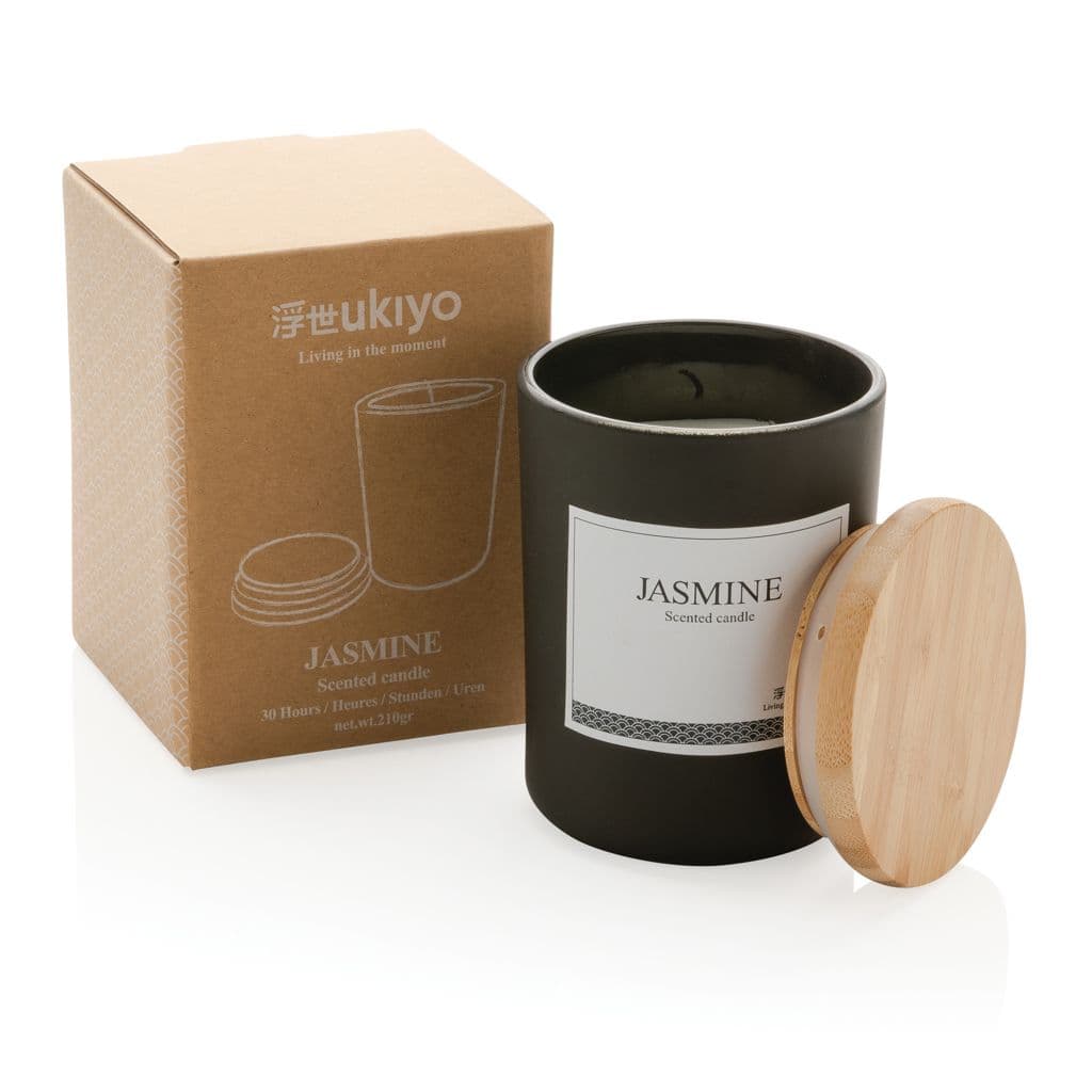 Ukiyo lyxigt doftljus med bambulock – miniatyr 2