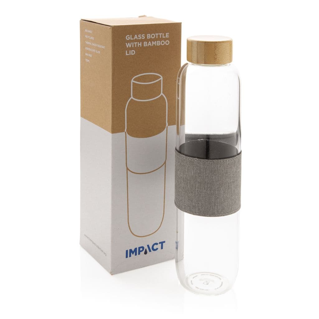 Impact borosilikatglasflaska med bambulock – miniatyr 3