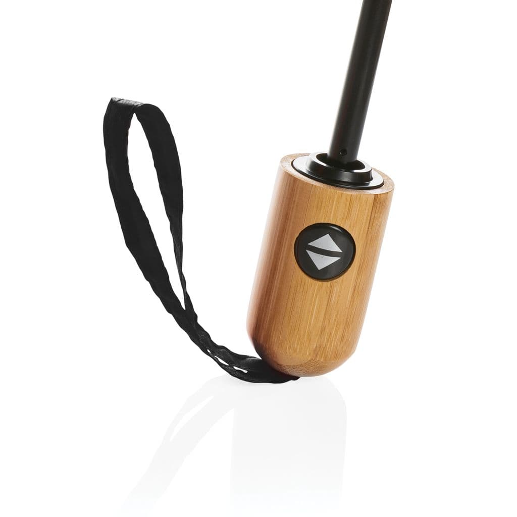 21' Impact Aware™ RPET 190T automatiskt bambu paraply – thumbnail 4