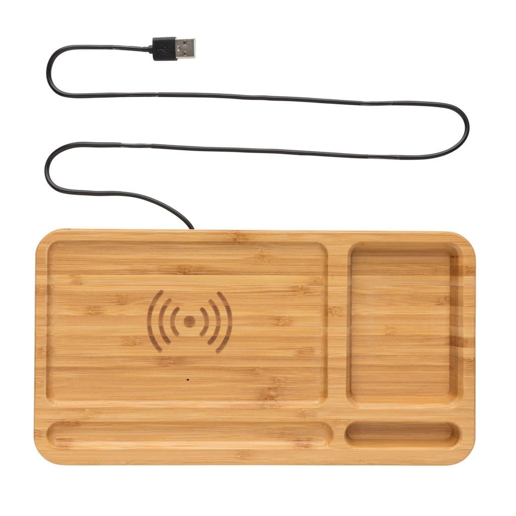 Bambu skrivbordsorganisatör 5W trådlös laddare – miniatyr 2