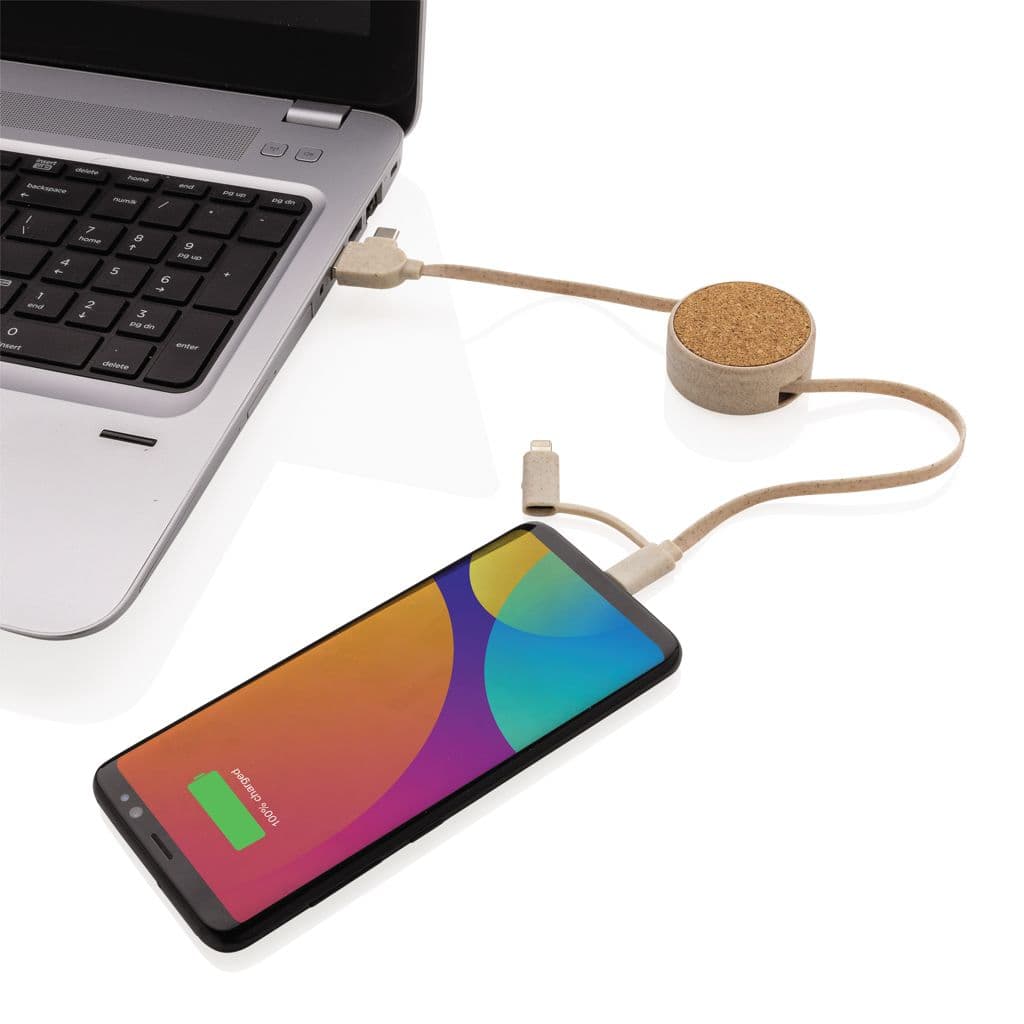 Kork och vete 6-i-1 utdragbar kabel – miniatyr 3