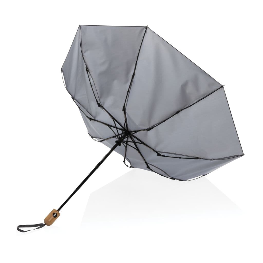 21' Impact Aware™ RPET 190T automatiskt bambu paraply – thumbnail 9