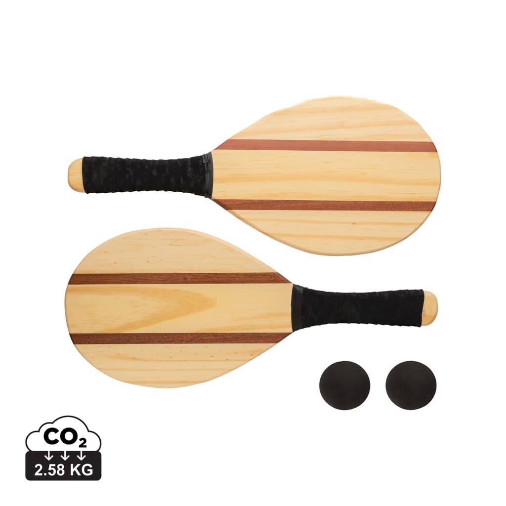 Frescobol tennisset i trä – image 1
