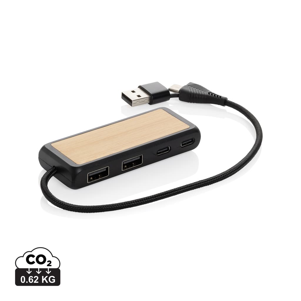 Link USB-hubb i RCS återvunnen plast och bambu – bild 1