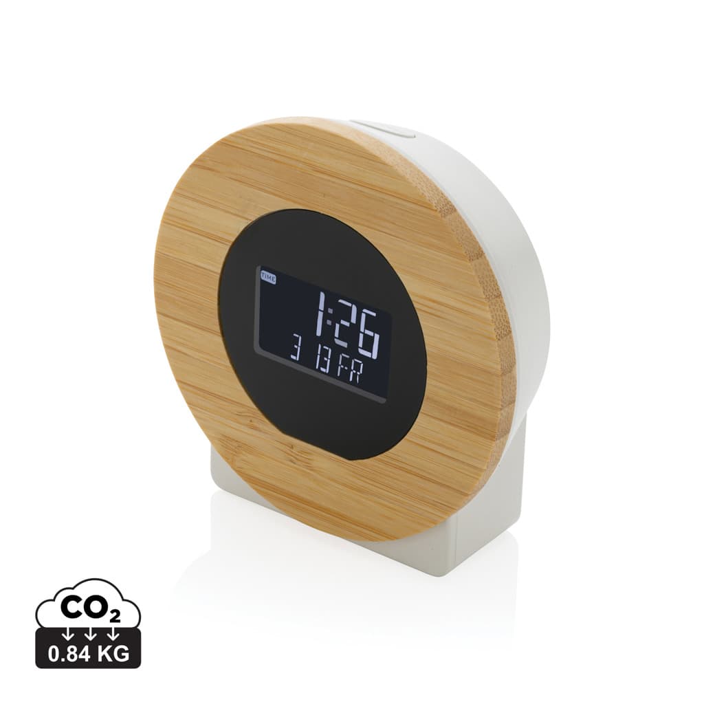 Utah LCD skrivbordsklocka RCS rplast & bambu – bild 1