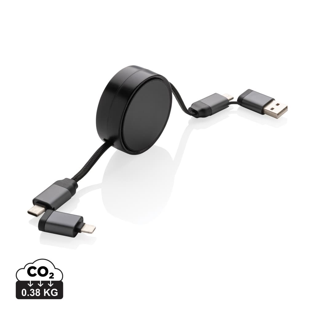Terra utdragbar 6-i-1 kabel i RCS återvunnen aluminium 60w – bild 1