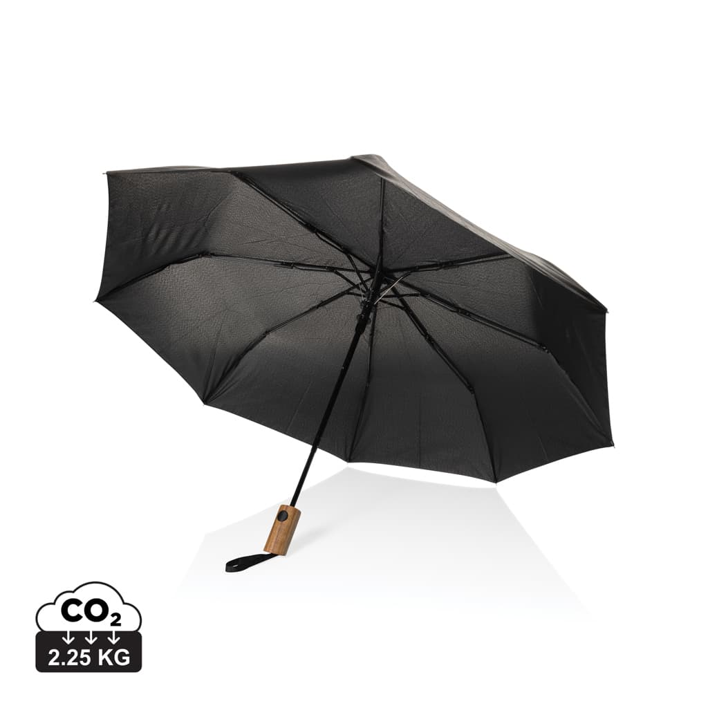 Kaycey 21” AWARE™ RPET Acacia trä mini paraply automatisk öp – bild 1