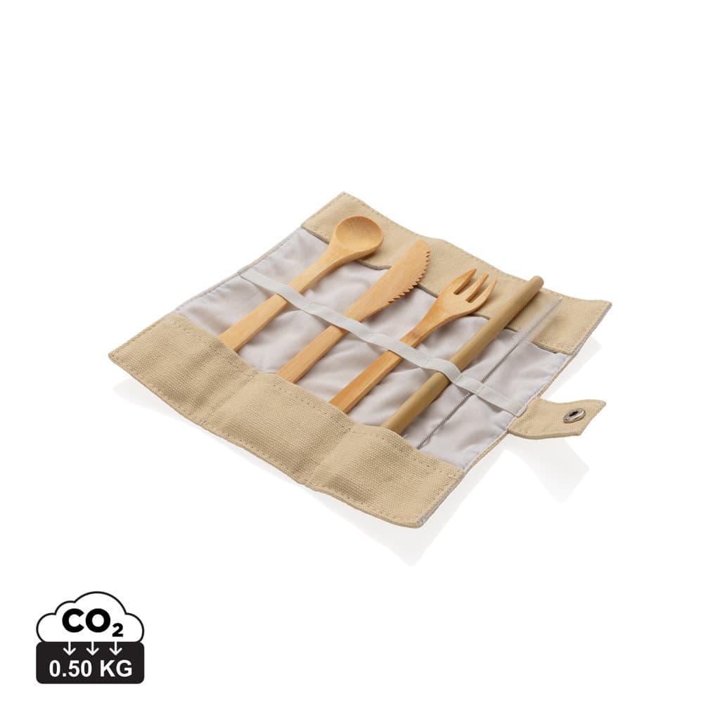 Återanvändningsbart bestick-set i bambu – image 1