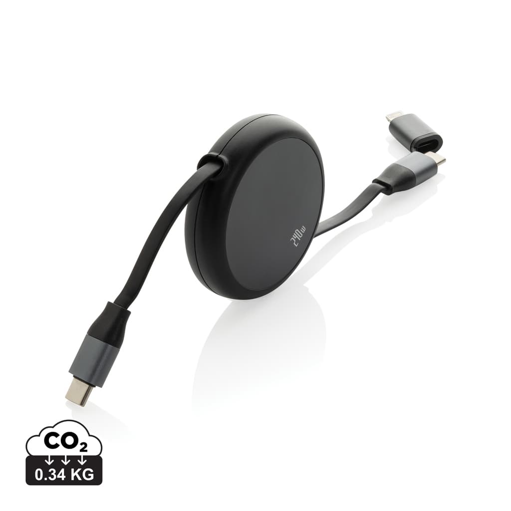 Terra RCS återvunnen aluminium 240W utdragbar 2-i-1 kabel – bild 1