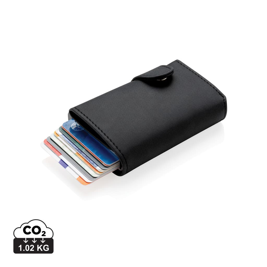 Standard aluminium RFID korthållare med PU plånbok – bild 1