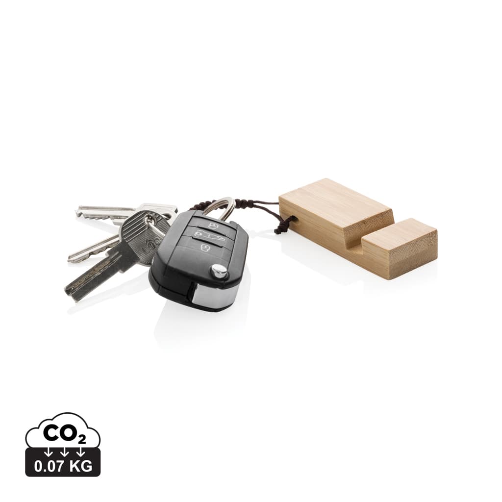 Standkey bambu nyckelring telefonstativ – bild 1
