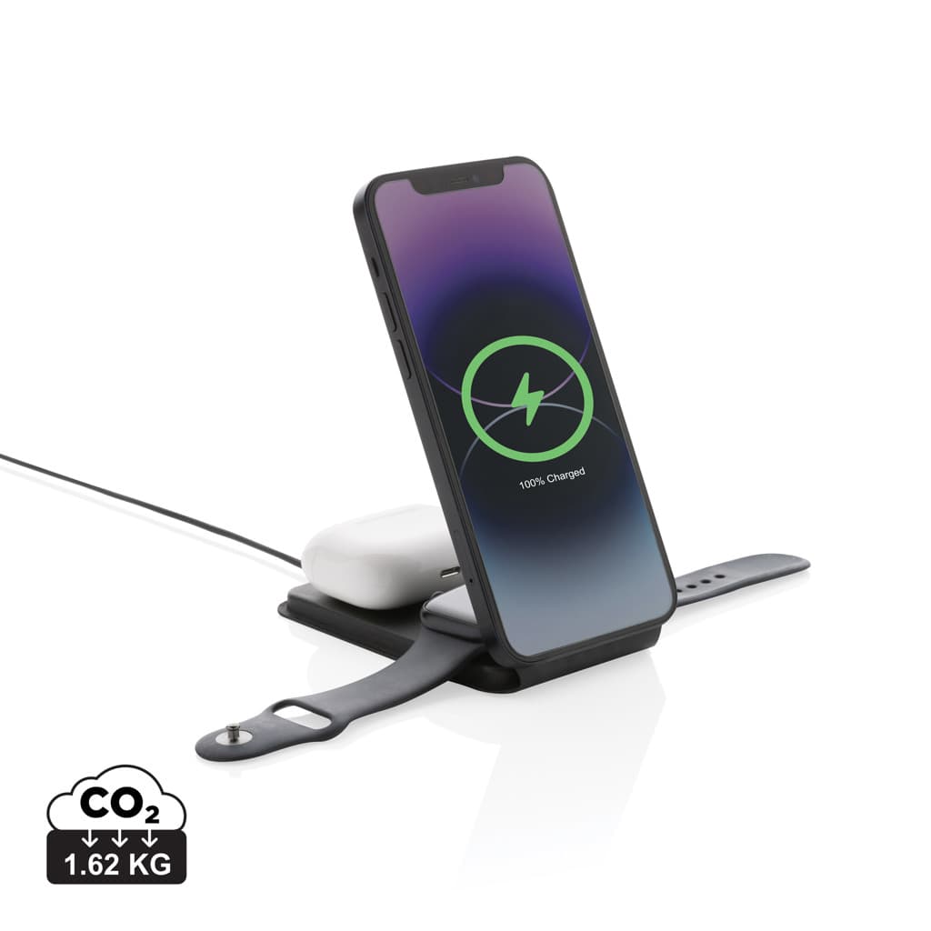 Swiss Peak 15W 3-i-1 magnetisk trådlös laddare RCS PU – bild 1
