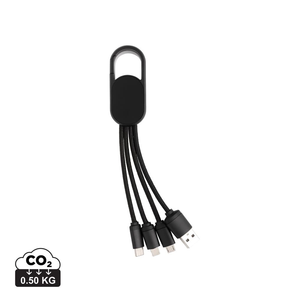4-i-1 kabel med karbinclip – bild 1