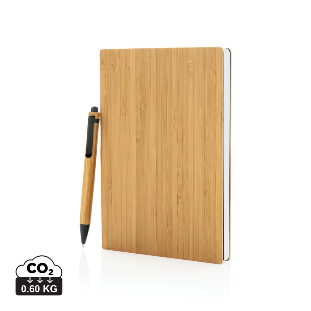 A5 bambu anteckningsbok & penna – bild 1